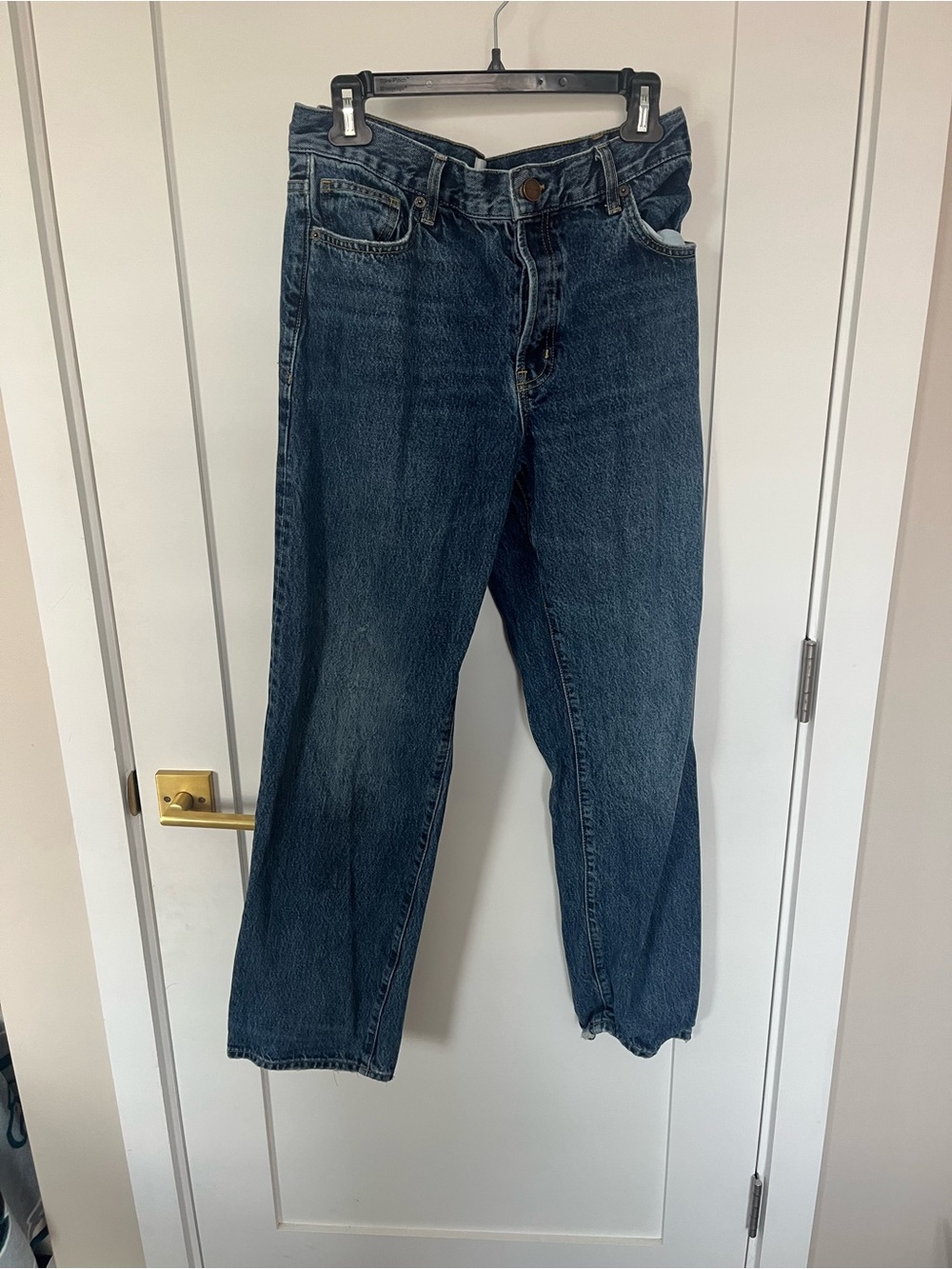 La Ligne Relaxed Straight-Leg Jeans in Dark Blue Denim